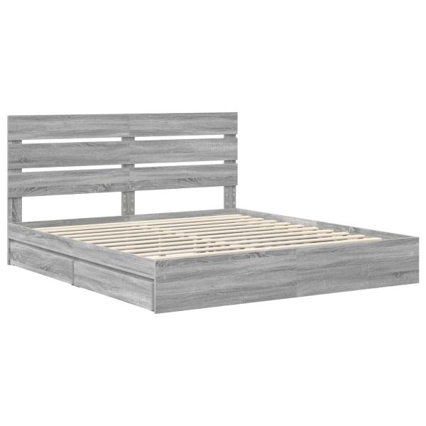 Aufbewahrungsbett Sonoma-Grau 200 x 200 cm Holzwerkstoff