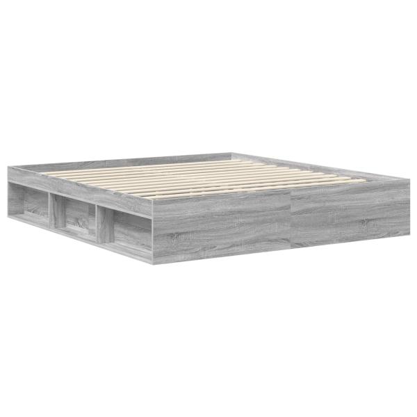 Bettrahmen Sonoma-Grau 180 x 200 cm Massives Kiefernholz