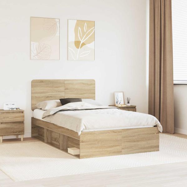 ARDEBO.de - Bettrahmen Sonoma 120 x 200 cm Massives Kiefernholz