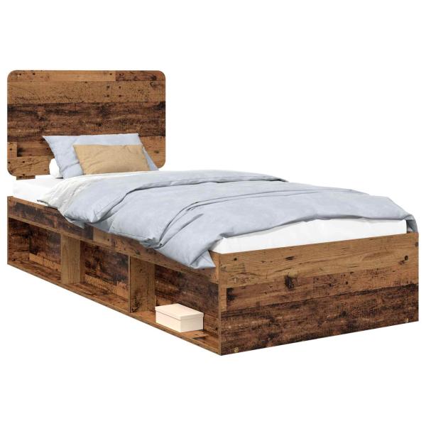 Bettrahmen Altholz 90 x 200 cm Massives Kiefernholz