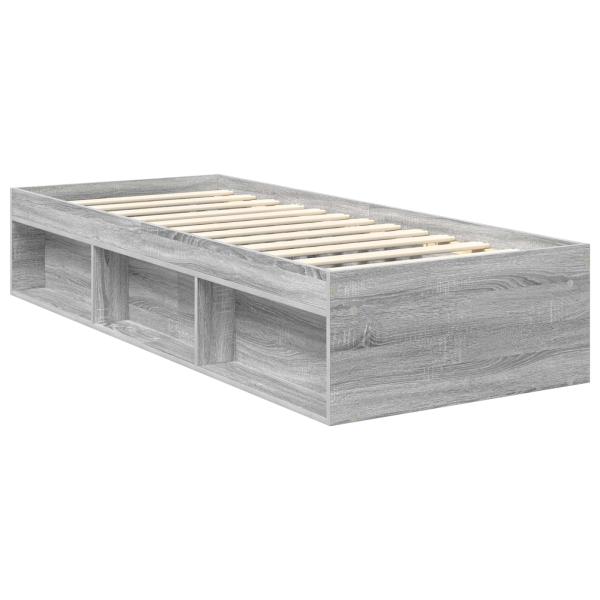 Bettrahmen Sonoma-Grau 75 x 190 cm Massives Kiefernholz