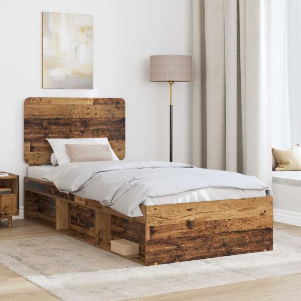 Bettrahmen Altholz 75 x 190 cm Massives Kiefernholz