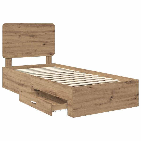 Bettrahmen Artisan-Eiche 100 x 200 cm Holzwerkstoff