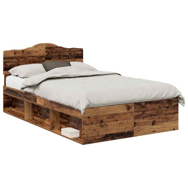Bettrahmen Altholz 120 x 190 cm Massives Kiefernholz