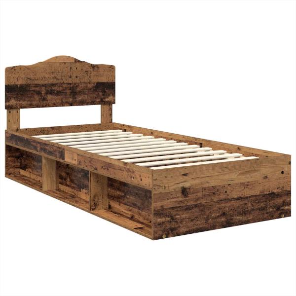 Bettrahmen Altholz 90 x 200 cm Massives Kiefernholz