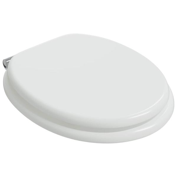 Soft-Close Toilettensitz 2 Stk. Weiß 44 x 38 cm MDF-Platte