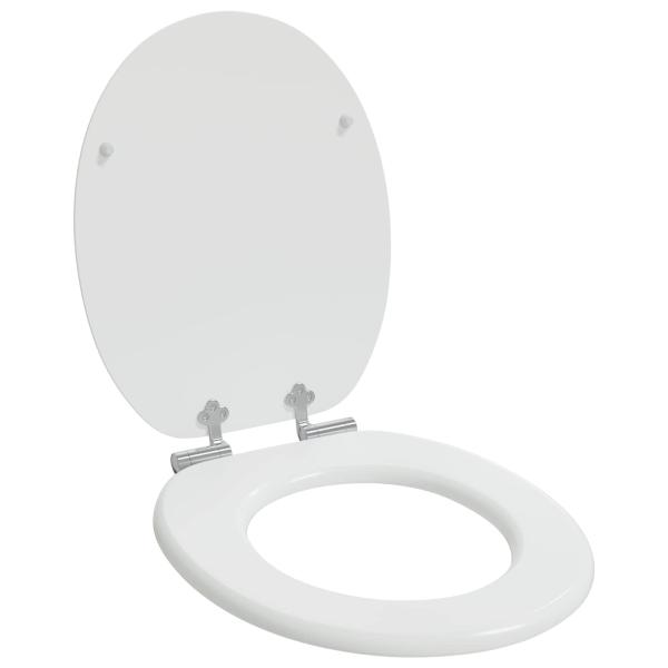 Soft-Close Toilettensitz 2 Stk. Weiß 44 x 38 cm MDF-Platte