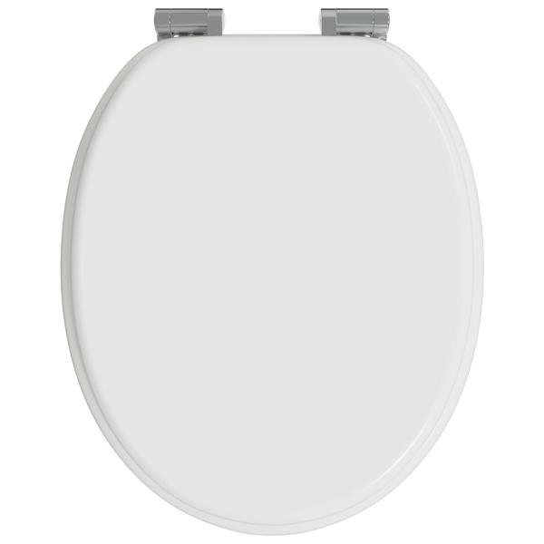 Soft-Close Toilettensitz 2 Stk. Weiß 44 x 38 cm MDF-Platte