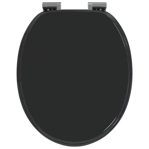 Soft-Close Toilettensitz 2 stk. Schwarz 44 x 38 cm MDF-Platte
