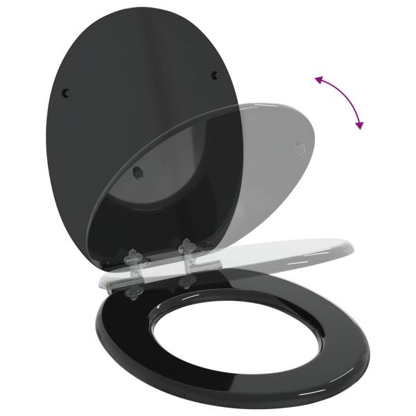 Soft-Close Toilettensitz 2 stk. Schwarz 44 x 38 cm MDF-Platte