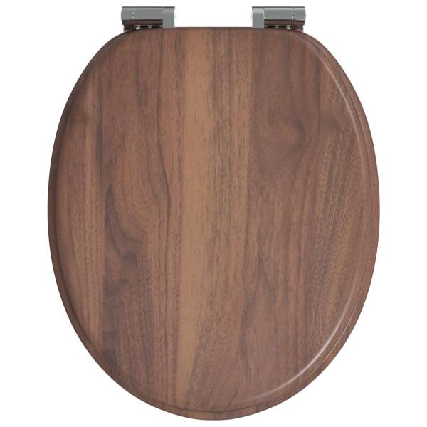 Soft-Close Toilettensitz 2 stk. Braun 44 x 38 cm MDF-Platte