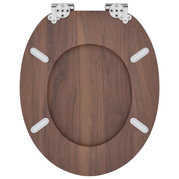 Soft-Close Toilettensitz 2 stk. Braun 44 x 38 cm MDF-Platte