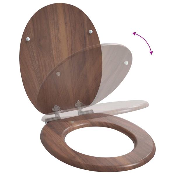Soft-Close Toilettensitz 2 stk. Braun 44 x 38 cm MDF-Platte