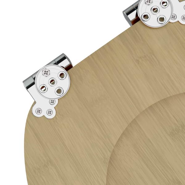 Soft-Close Toilettensitz 2 stk. Heller Bambusfarbton 44 x 38 cm