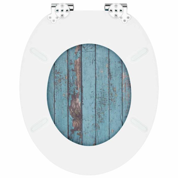 Soft-Close Toilettensitz 2 stk. Blau 44 x 38 cm MDF-Platte