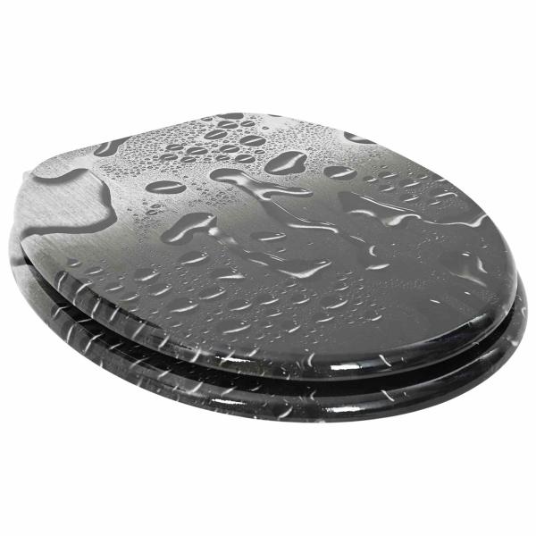 Soft-Close Toilettensitz 2 Stk. Grau 44 x 38 cm MDF-Platte