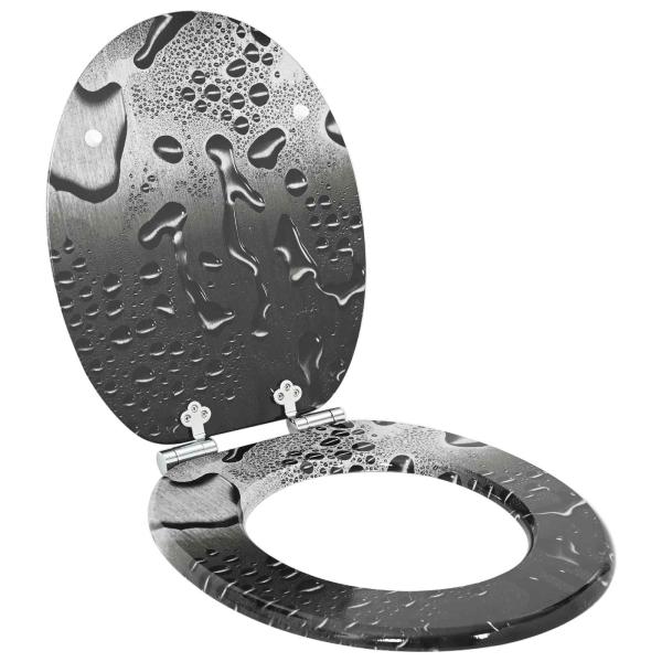 Soft-Close Toilettensitz 2 Stk. Grau 44 x 38 cm MDF-Platte