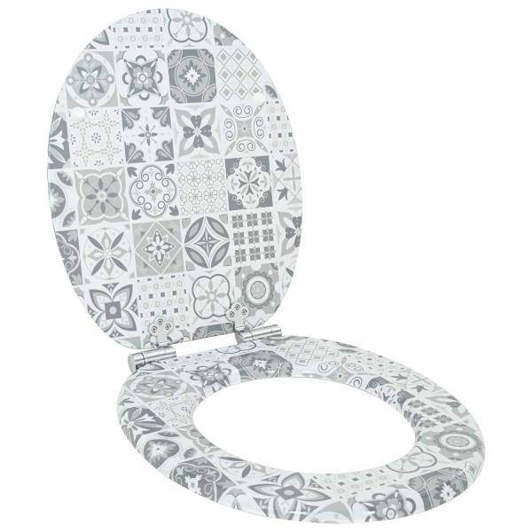 Soft-Close Toilettensitz 2 Stk. Blau und Weiß Porzellan