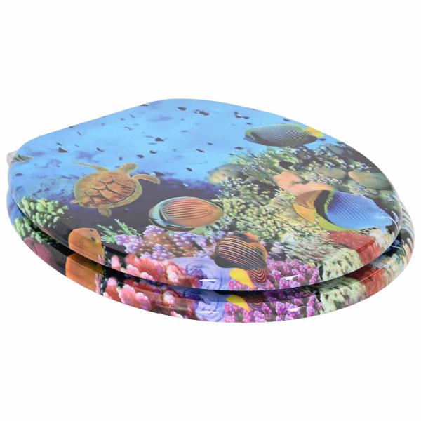 Soft-Close Toilettensitz 2 Stk. Tiefes Meeresblau 44 x 38 cm