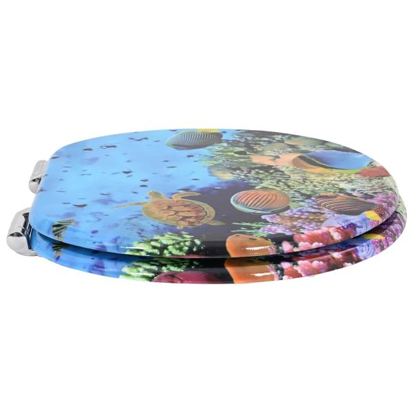 Soft-Close Toilettensitz 2 Stk. Tiefes Meeresblau 44 x 38 cm