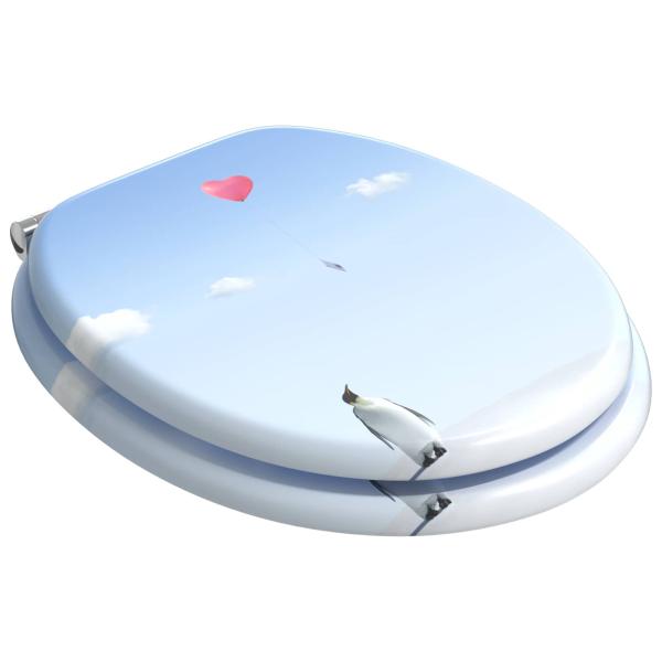 Soft-Close Toilettensitz 2 Stk. Blau 44 x 38 cm MDF-Platte