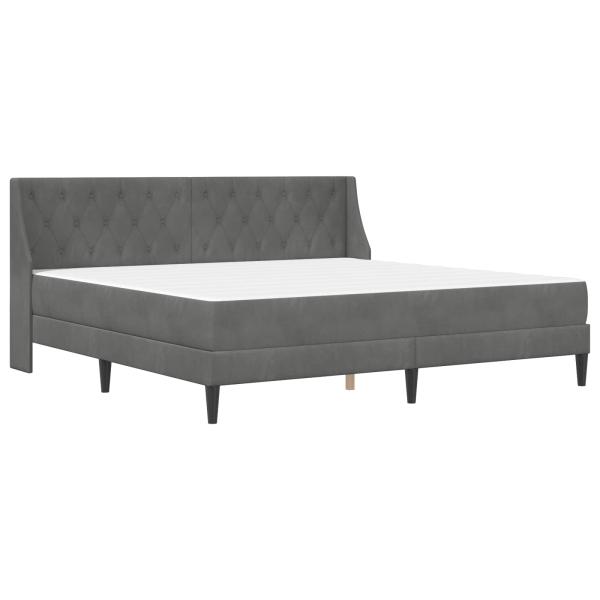 Bettgestell mit Matratze Dunkelgrau 200 x 200 cm Samt