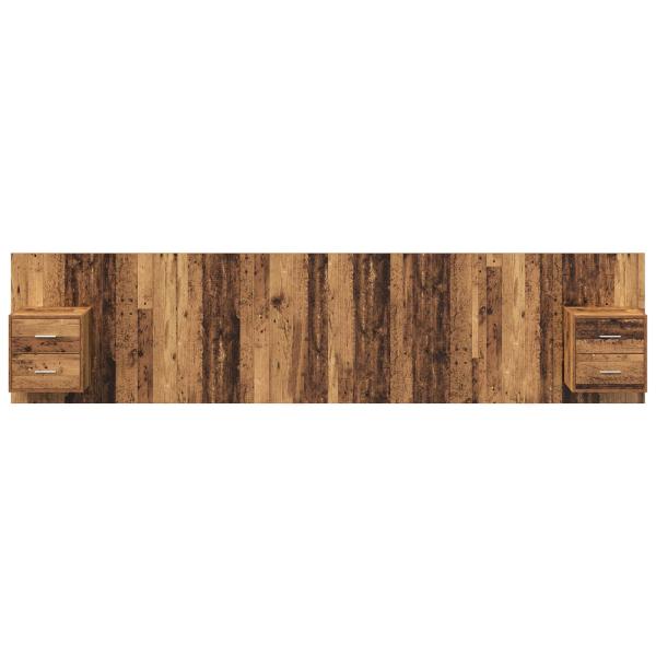 Kopfteil mit Schrank 3 Stk. Altholz Holzwerkstoff
