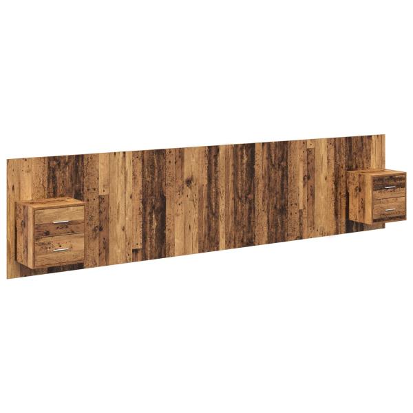 Kopfteil mit Schrank 3 Stk. Altholz Holzwerkstoff