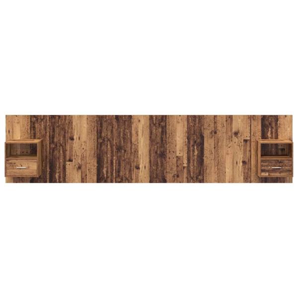 Kopfteil mit Schrank 3 Stk. Altholz Holzwerkstoff