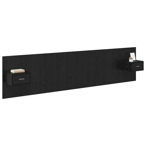Kopfteil mit Schrank 3 Stk. Schwarz Eichen-Optik Holzwerkstoff