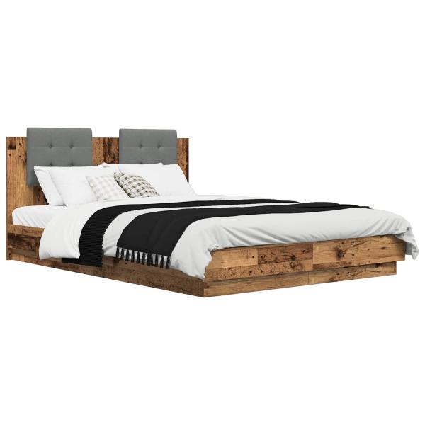 Bettgestell mit Kopfteil Altholz 160 x 200 cm Holzwerkstoff