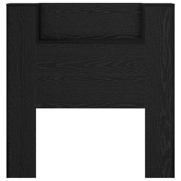 Stauraum Kopfteil mit LED Schwarze Eiche Holzwerkstoff