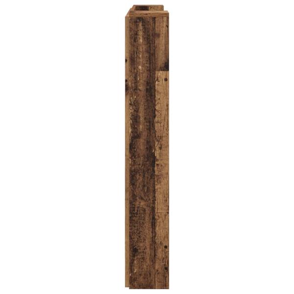 Stauraum Kopfteil mit LED Altholz Holzwerkstoff