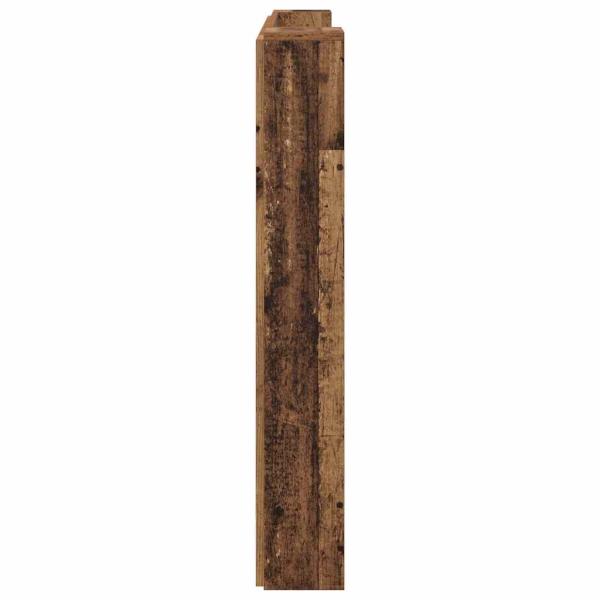 Stauraum Kopfteil mit LED Altholz Holzwerkstoff