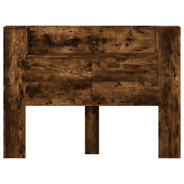 Stauraum Kopfteil mit LED Raucheiche Holzwerkstoff
