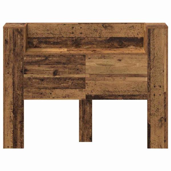 Stauraum Kopfteil mit LED Altholz Holzwerkstoff