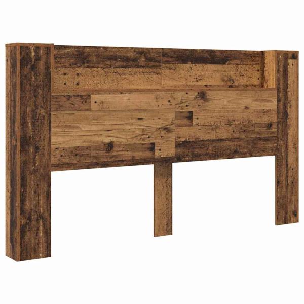 Stauraum Kopfteil mit LED Altholz Holzwerkstoff