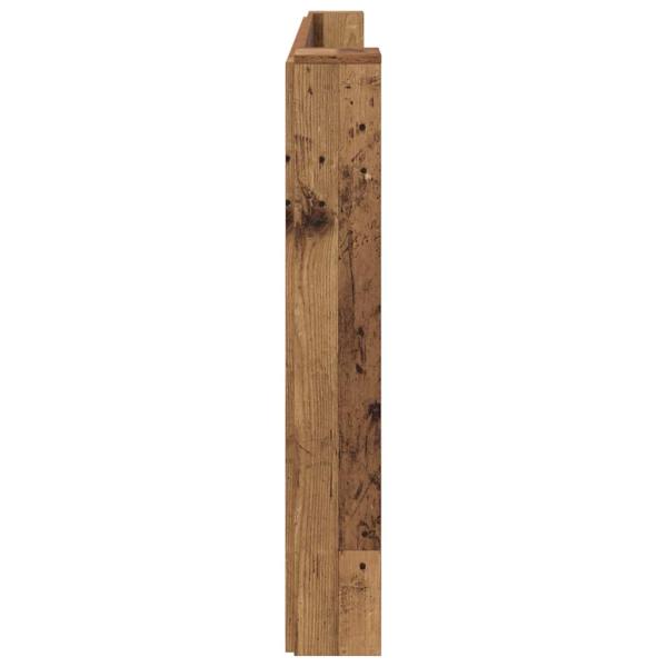 Stauraum Kopfteil mit LED Altholz Holzwerkstoff
