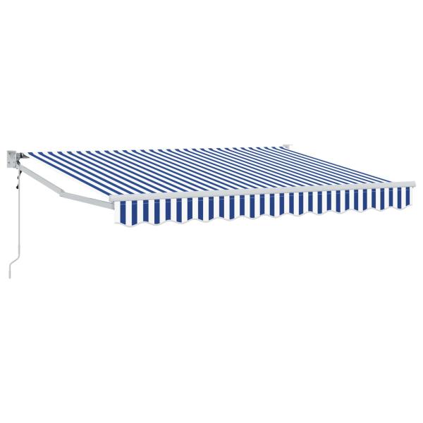 Ausziehbare Markise Blau und Weiß 3,5 x 2 m