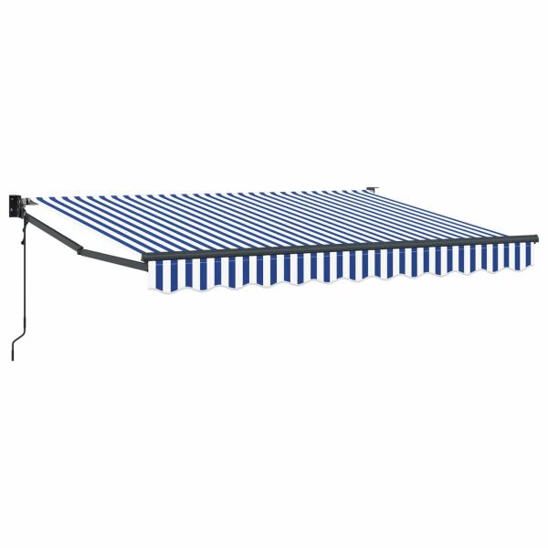 Ausziehbare Markise Blau und Weiß 3,5 x 2 m