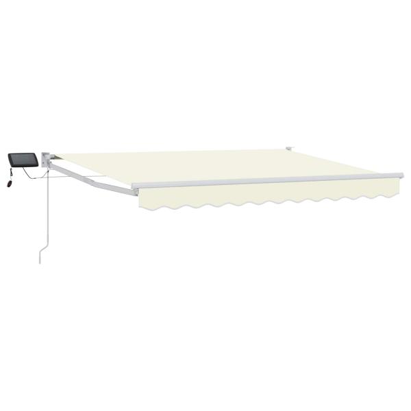 Manuelle Gelenkarmmarkise mit LEDs Creme und Weiß 3,5 x 2,5 m