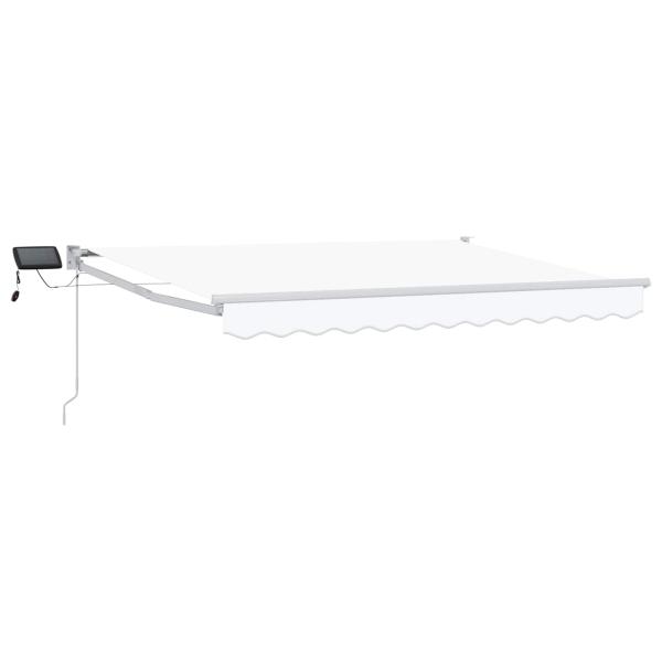Manuelle Gelenkarmmarkise mit LEDs Weiß 3,5 x 2,5 m