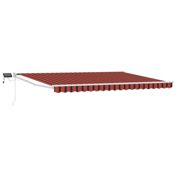 Manuelle Gelenkarmmarkise mit LEDs Orange, Braun, Weiß 4 x 3 m