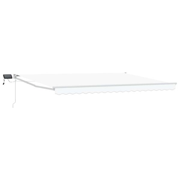 Manuelle Gelenkarmmarkise mit LEDs Weiß 4 x 3 m