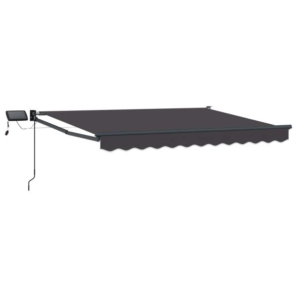 Manuelle Gelenkarmmarkise mit LEDs Anthrazit 3,5 x 2,5 m