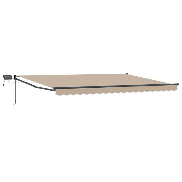 Manuelle Gelenkarmmarkise mit LEDs Beige und Anthrazit 4 x 3 m