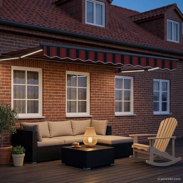 Elektrische ausziehbare Markise Orange und Braun 3,5 x 2,5 m