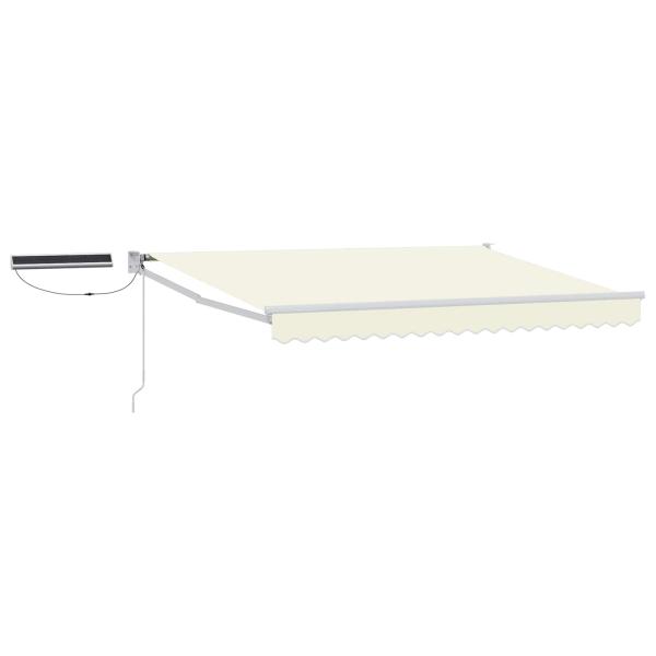 Elektrische ausziehbare Markise Creme und Weiß 3,5 x 2,5 m