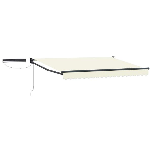 Elektrische ausziehbare Markise Creme und Anthrazit 3,5 x 2,5 m