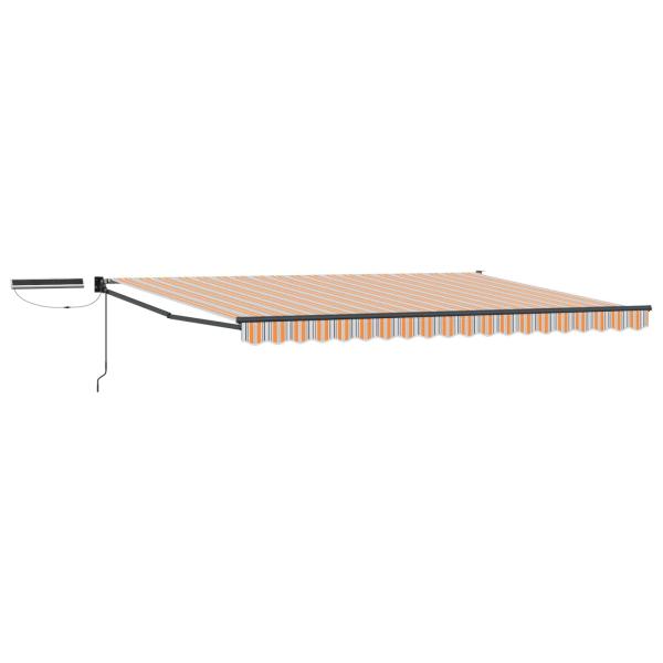 Elektrische ausziehbare Markise Blau, Orange, Anthrazit 4 x 3 m